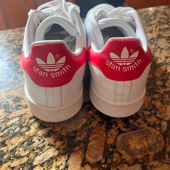 Mens Red Adidas Stan Smith - Picture 8 of 13
